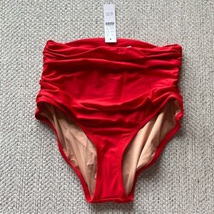 New J. Crew high waisted swimsuit bottoms, Red size Small